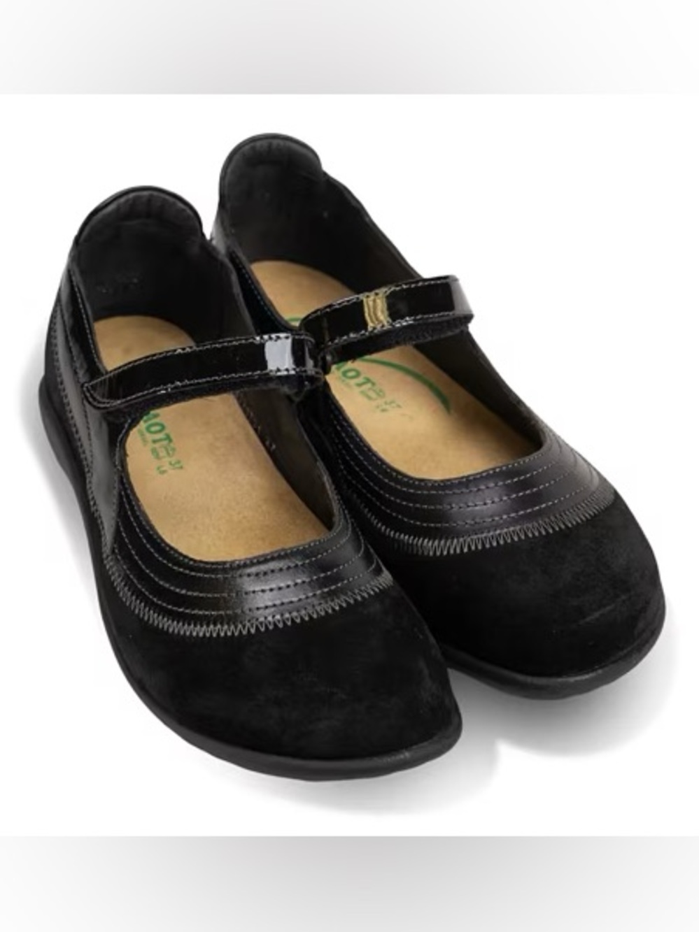 Naot Women’s Black Mary Jane Suede Shoes Size 39